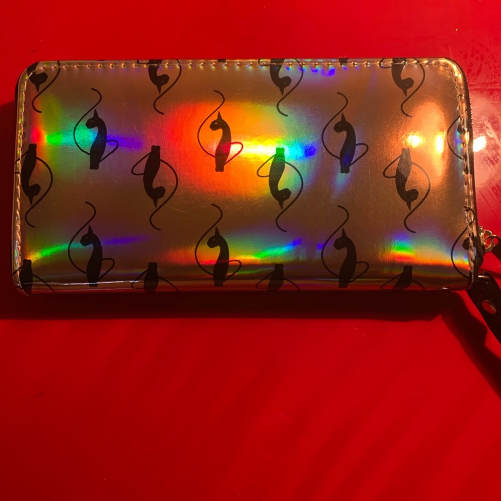Rose gold holographic wallet